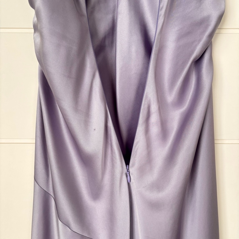 REFORMATION Vida ruffle-sleeve Satin Maxi Dress Lavender Women's Size 6 - Picture 11 of 17
